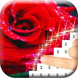 像素艺术花朵颜色按数字