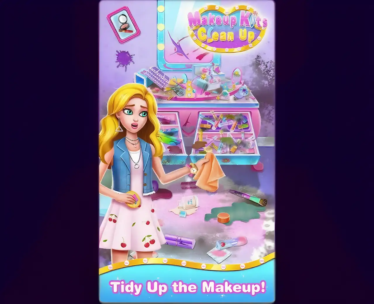 化妆包清洁-女孩整理游戏